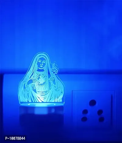 DIONA Mother Mary Christian 3D LED Night Lamp with Multi Colour Changing Lights Home Decor Small Portable Wall Light For Home, Church, Offices, Shops, Christmas Gifts Night Lamp-thumb2