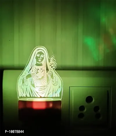 DIONA Mother Mary Christian 3D LED Night Lamp with Multi Colour Changing Lights Home Decor Small Portable Wall Light For Home, Church, Offices, Shops, Christmas Gifts Night Lamp-thumb4
