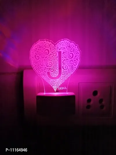 Alphabet J Heart 3D Illusion Led Multi Color Changing Night Lamp-thumb2