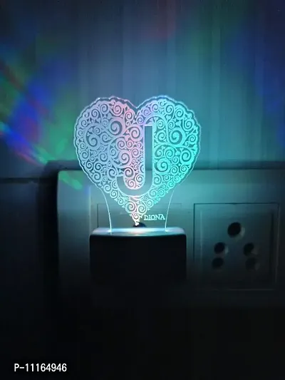 Alphabet J Heart 3D Illusion Led Multi Color Changing Night Lamp-thumb3