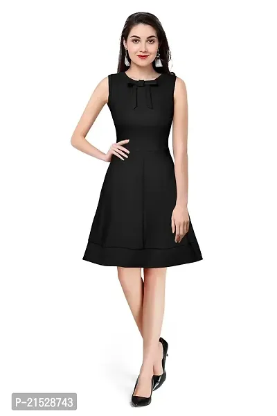Classic Polyester Solid Dress For Women