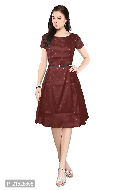 Classic Polyester Solid Dress For Women