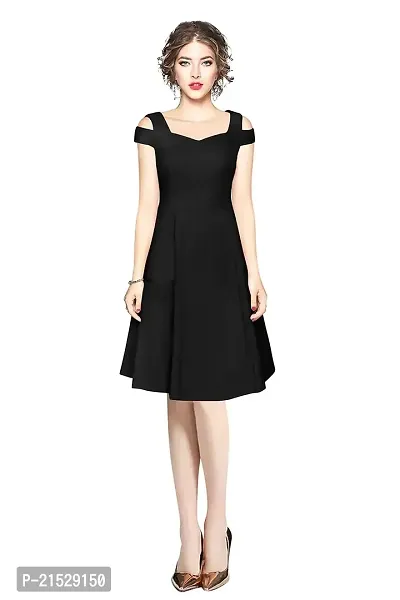 Classic Polyester Solid Dress For Women-thumb0