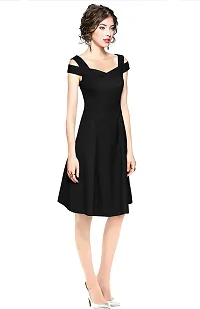 Classic Polyester Solid Dress For Women-thumb1