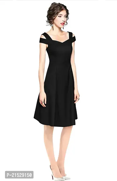 Classic Polyester Solid Dress For Women-thumb2