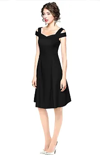 Classic Polyester Solid Dress For Women-thumb3