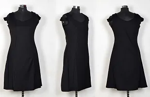 Classic Polyester Solid Dress For Women-thumb4