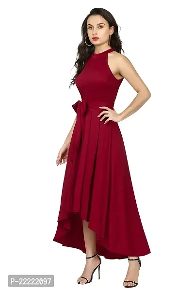 Classic Polyester Solid Dress For Women-thumb3