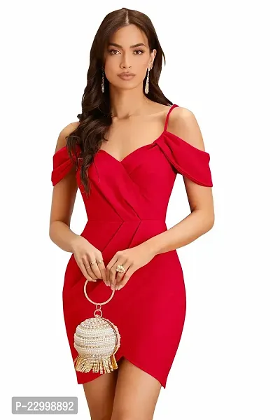 Classic Polyester Solid Dress for Women-thumb0