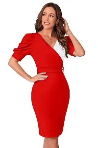 Classic Polyester Colourblocked Dress For Women-thumb2