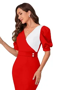 Classic Polyester Colourblocked Dress For Women-thumb1