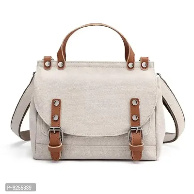 Vismiintrend Women Canvas Handbags | Sling Bags for girls | Tote Bags for Women | Top handle handbags (White)