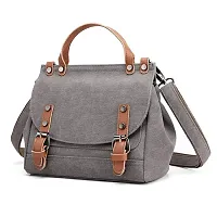 Vismiintrend Women Canvas Handbags | Sling Bags for girls | Tote Bags for Women | Top handle handbags (Grey)-thumb1