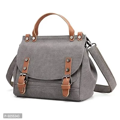 Vismiintrend Women Canvas Handbags | Sling Bags for girls | Tote Bags for Women | Top handle handbags (Grey)-thumb2