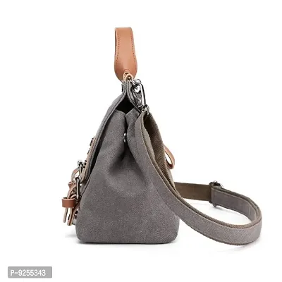 Vismiintrend Women Canvas Handbags | Sling Bags for girls | Tote Bags for Women | Top handle handbags (Grey)-thumb4