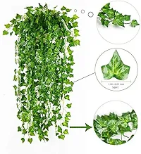 Artificial Creeper Hanging For Home Balcony Garden Decoration Pack Of-12 Green-thumb2