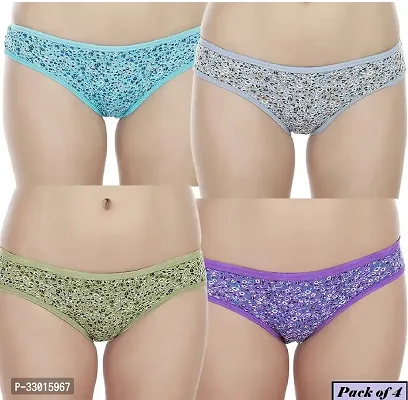 Fancy Cotton Blend Hipster Printed Panty For Women Pack Of 4-thumb0