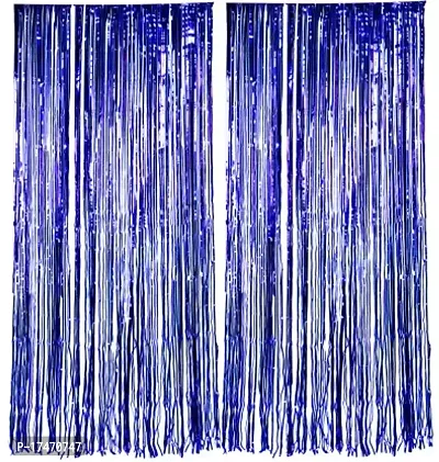 SHALKIYANS Blue metallic foil curtains for birthday decorations, wedding, bridal shower, baby showers, graduations, Halloween, Christmas, New Year Eve and diwali parties.