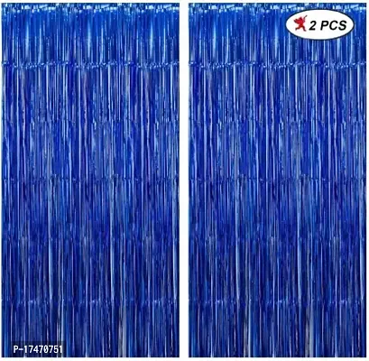 SHALKIYANS  Blue metallic foil curtains for birthday decorations, wedding, bridal shower, baby showers, graduations, Halloween, Christmas, New Year Eve and diwali parties.