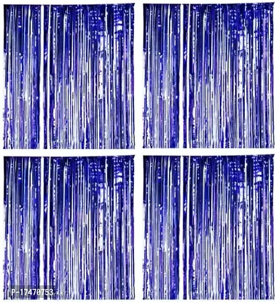 SHALKIYANS Blue  metallic foil curtains for birthday decorations, wedding, bridal shower, baby showers, graduations, Halloween, Christmas, New Year Eve and diwali parties.
