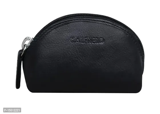 Calfnero Genuine Leather Coin Purse, Key Case, Coin Case (Black)-thumb0