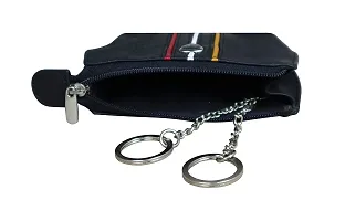 Calfnero Genuine Leather Coin Purse, Key Case (Black)-thumb2