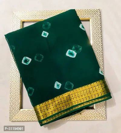 Latest Bandhani Chiffon Saree With Zari Boder-thumb0