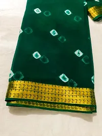 Latest Bandhani Chiffon Saree With Zari Boder-thumb1