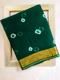 Latest Bandhani Chiffon Saree With Zari Boder-thumb2