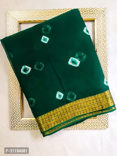 Latest Bandhani Chiffon Saree With Zari Boder-thumb3