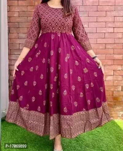 Stylish Anarkali Printed Rayon Kurta-thumb0