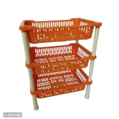 Fold Store And Save Multipurpose 3 Layer Folding Basket Orange