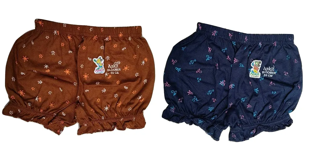 Ganesh Creations Ankit Premium Printed Kids Hosiery Cotton Bloomers for Kids|Kids Hosiery Cotton Bloomers (Pack of 2)