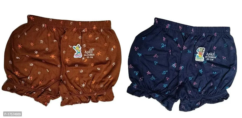 Ganesh Creations Ankit Premium Printed Kids Hosiery Cotton Bloomers for Kids| Kids Hosiery Cotton Bloomers (Pack of 2)-thumb0