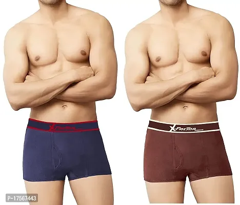 Ganesh Creations X-Factor Strech Solid Cotton Trunk for Men  Boys|Men's Underwear Trunk (Pack of 2)