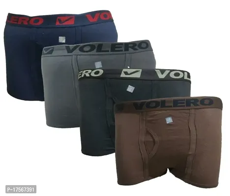 Ganesh Creations VOLERO Solid Cotton Strech Trunk for Men and Boys|Mens Underwear Trunk (Pack of 4)