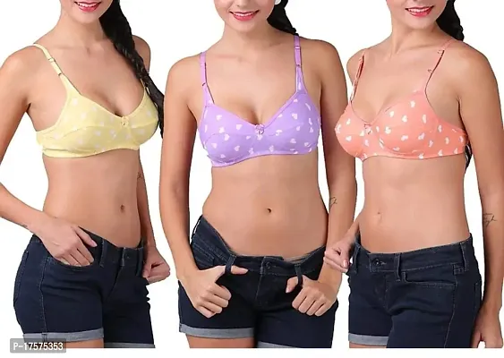 Buy Women's X-Lady Hosiery Cotton Heart Print Dil Bra for Women Girls - Women's  Innerwear, Women's Everyday Bras (Pack of 3) Online In India At Discounted  Prices