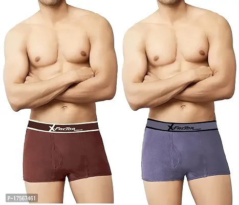 Ganesh Creations X-Factor Strech Solid Cotton Trunk for Men  Boys|Men's Underwear Trunk (Pack of 2)