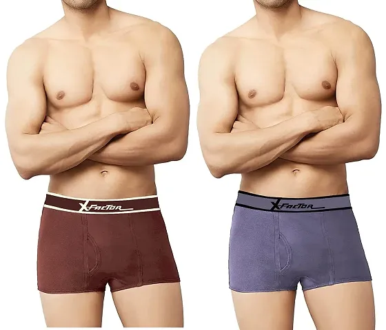 Ganesh Creations X-Factor Strech Solid Trunk for Men Boys|Men's Underwear Trunk (Pack of 2)