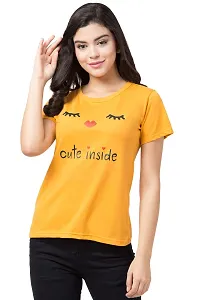 FLYME Girls Cotton T Shirt (FLY-YELLOW-T-119-S)-thumb1