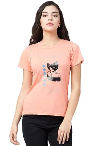 FLYME Girls Cotton T Shirt (FLY-PINK-T-104-S)-thumb1