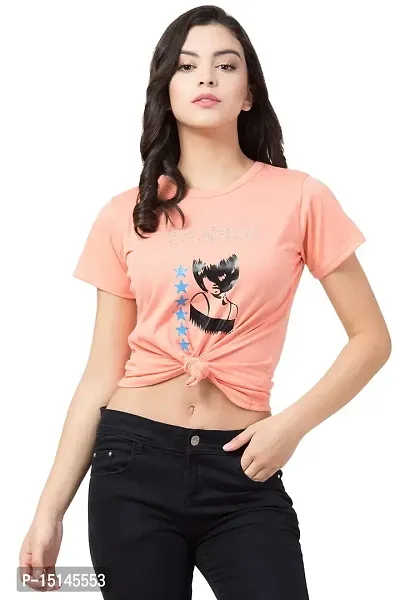 FLYME Girls Cotton T Shirt (FLY-PINK-T-104-S)-thumb0