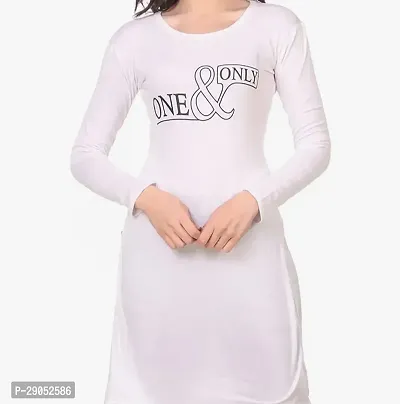 Stylish White Cotton Self Pattern Kurta For Women-thumb0