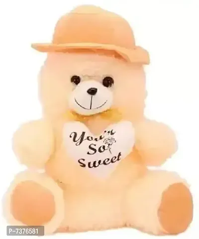 Stylish Fancy Peach Cap Teddy Bear Soft Toys Stuffed Toy Plush Toys Teddy Bear For Girls-Boys-Kids