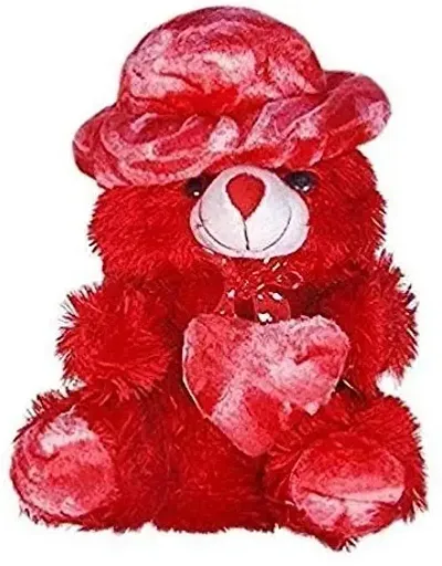OSJS Soft Huggable Cute Cap Teddy Bear (red, 30cm)