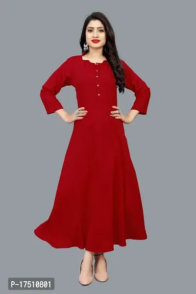 Classic Anarkali Solid Crepe Kurta