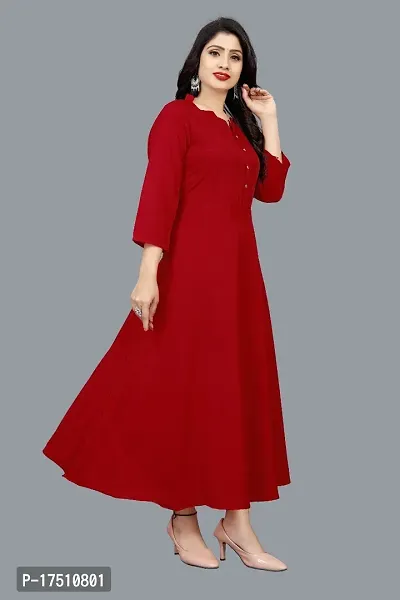 Classic Anarkali Solid Crepe Kurta-thumb3