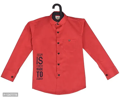 RED FOGG Boys Full Sleeve Shirt Peach for 3-4 Years Length 24 inch-thumb0