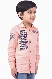 RED FOGG Vailly Kid's Alphabatic Print Cotton Casual Shirt for Boys Length 36 inch (9-10 Years,Pink,F2)-thumb4