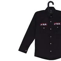 RED FOGG Boys Full Sleeve Cotton Shirt Black for 2-3 Years Length 24 inch-thumb2